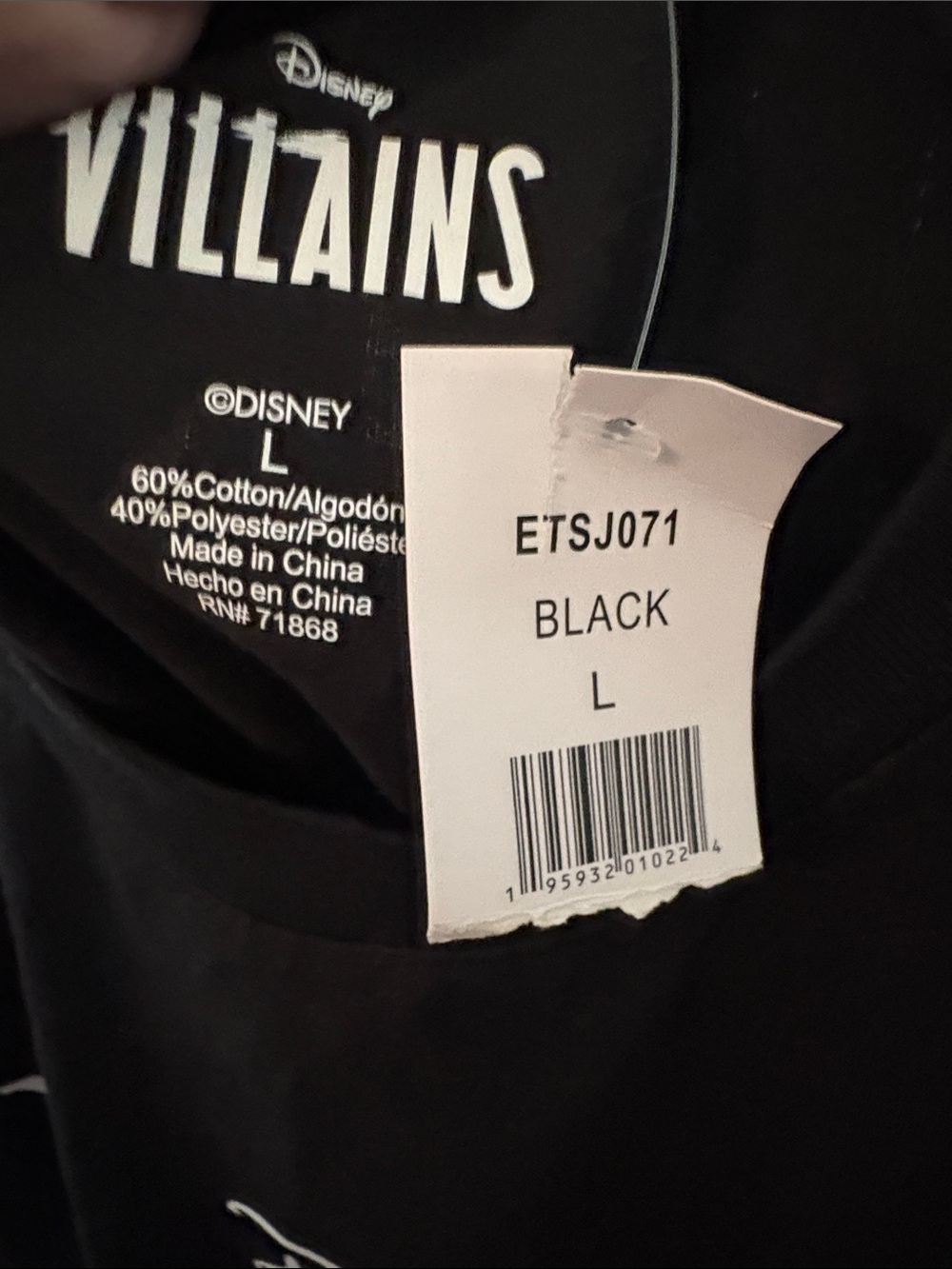 Disney Black Villains Graphic Tee with Multicolor Character Art - Picture 3 of 3